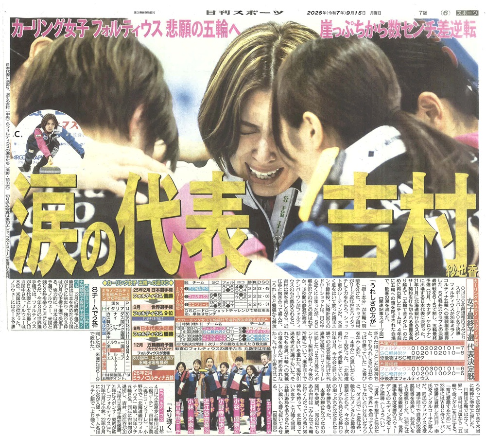 札幌国際大学k　日刊スポーツ　フォルティウス　吉村紗也香