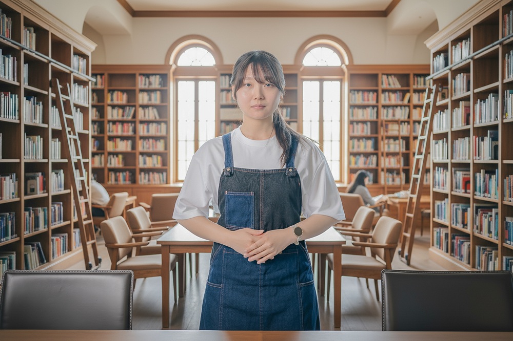 図書館で働く人